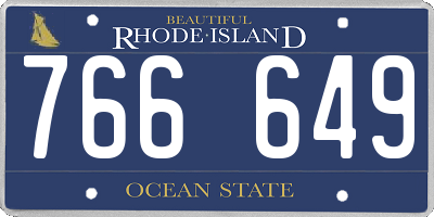 RI license plate 766649