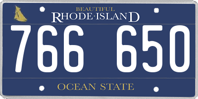 RI license plate 766650