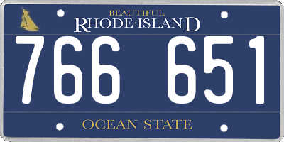 RI license plate 766651