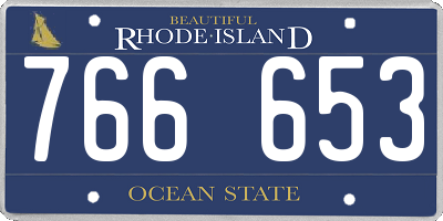 RI license plate 766653