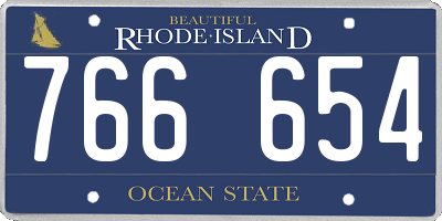RI license plate 766654