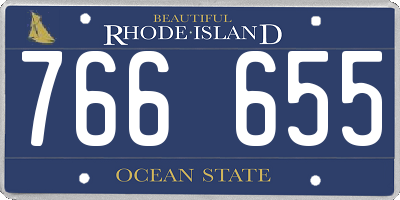 RI license plate 766655