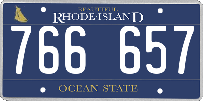 RI license plate 766657