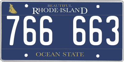 RI license plate 766663