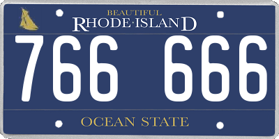 RI license plate 766666