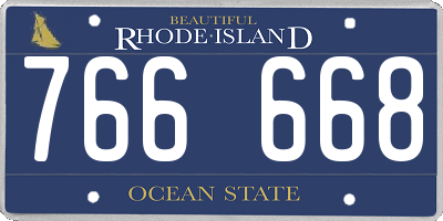 RI license plate 766668