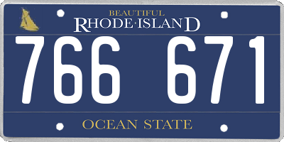 RI license plate 766671
