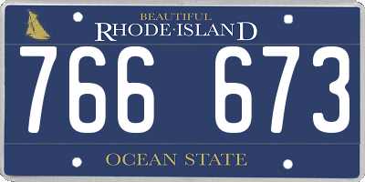 RI license plate 766673