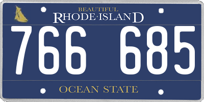 RI license plate 766685