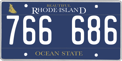 RI license plate 766686