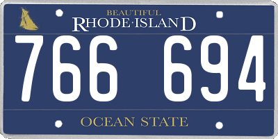 RI license plate 766694