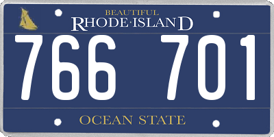 RI license plate 766701