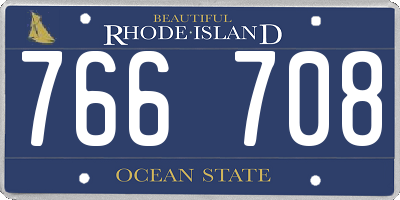 RI license plate 766708