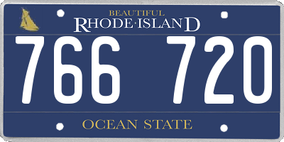 RI license plate 766720