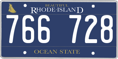 RI license plate 766728