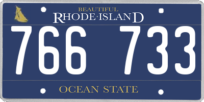 RI license plate 766733