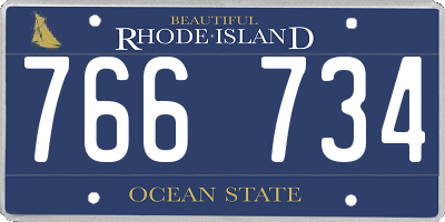 RI license plate 766734