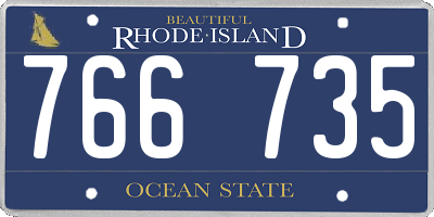 RI license plate 766735