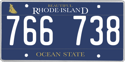 RI license plate 766738