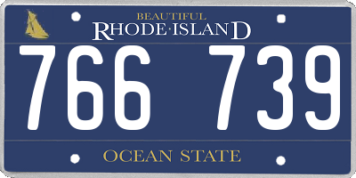 RI license plate 766739