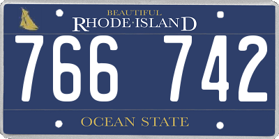 RI license plate 766742