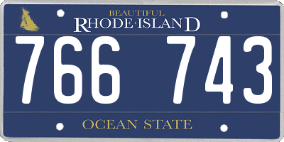 RI license plate 766743