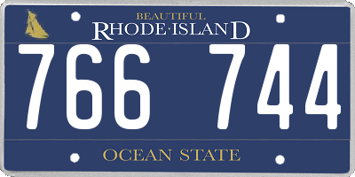 RI license plate 766744