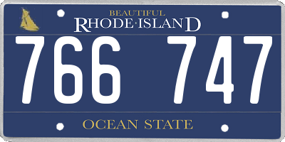 RI license plate 766747