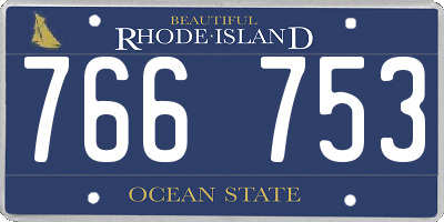 RI license plate 766753