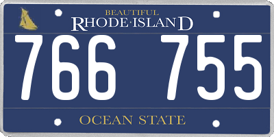 RI license plate 766755
