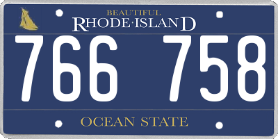 RI license plate 766758