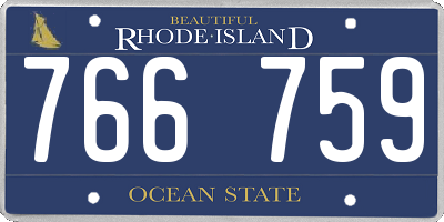 RI license plate 766759