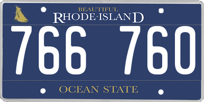 RI license plate 766760