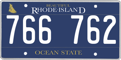 RI license plate 766762