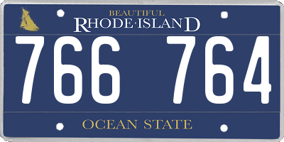 RI license plate 766764