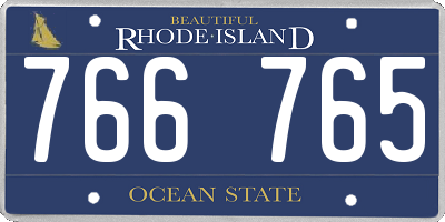 RI license plate 766765
