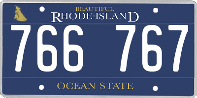 RI license plate 766767