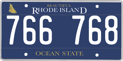 RI license plate 766768