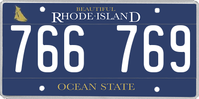 RI license plate 766769