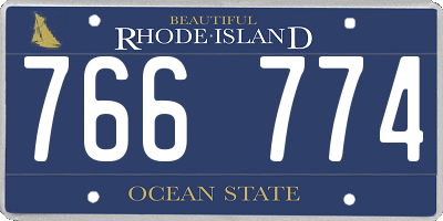 RI license plate 766774