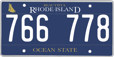 RI license plate 766778