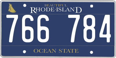 RI license plate 766784