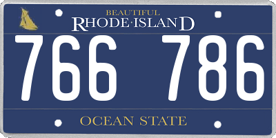 RI license plate 766786