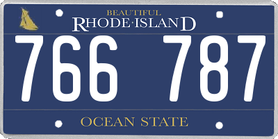 RI license plate 766787