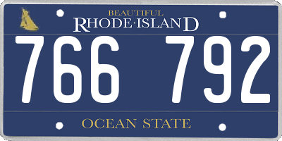 RI license plate 766792
