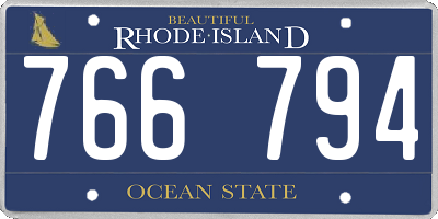 RI license plate 766794