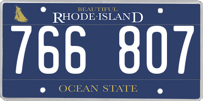 RI license plate 766807