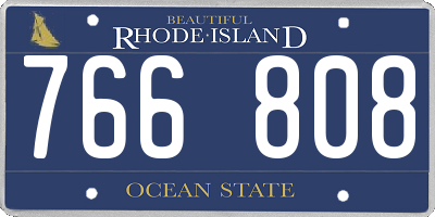 RI license plate 766808