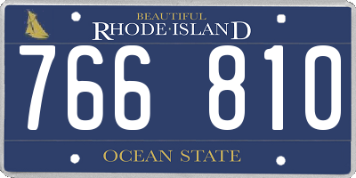 RI license plate 766810