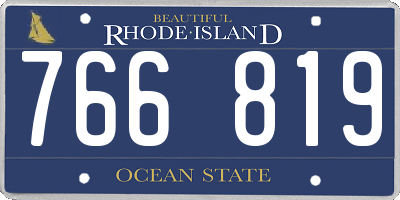 RI license plate 766819